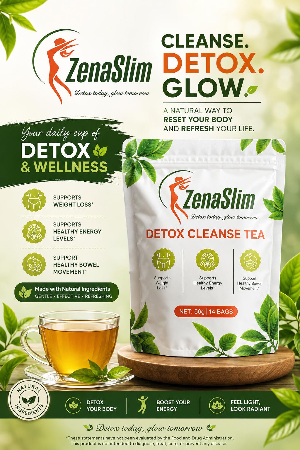ZenaSlim Detox Cleanse Tea package
